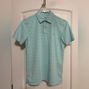 Southern Tide YL (12-14) blue striped polo. EUC.